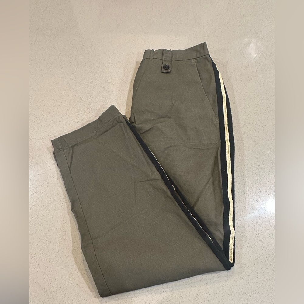 Zadig & Voltaire Pomelo Rip Stop Gray, Black Stripe Chino Women's Pants size 40